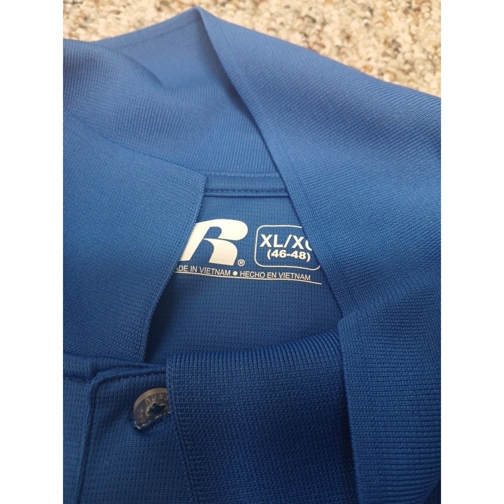 Florida Gators UF Russell Mens Polo Shirt Blue Short Sleeve Top XL - Picture 6 of 6